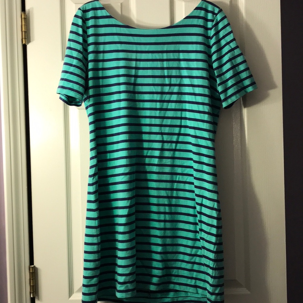 Gap Blue and Green Striped Dress
